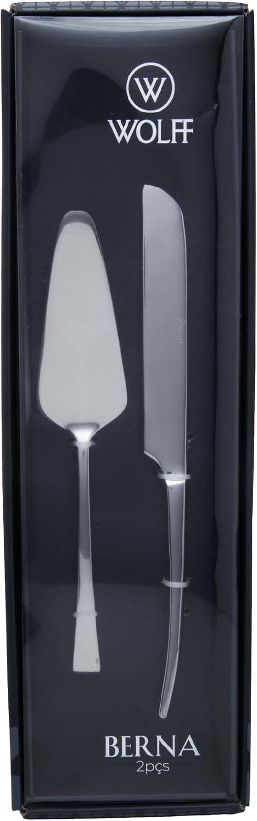 Conjunto 2 Peças para Bolo Berna Aço Inox - 1 Espátula 1 Faca