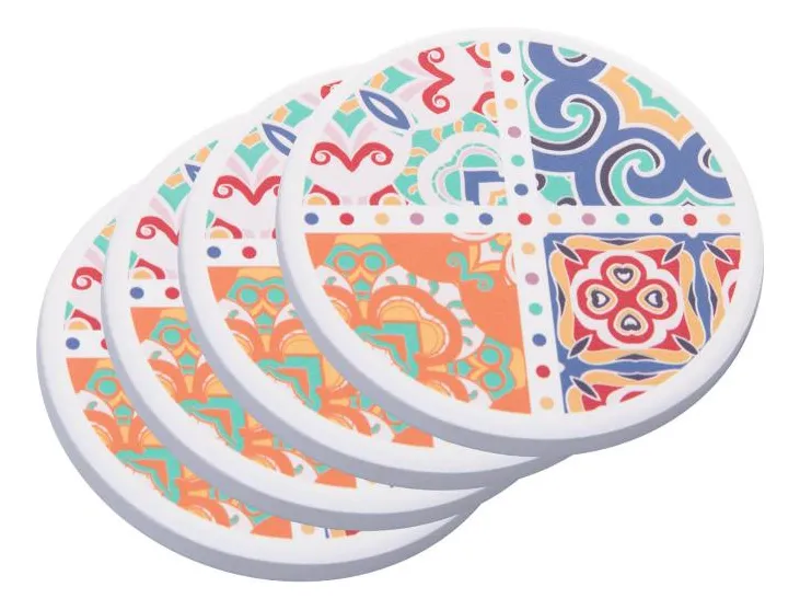 4 Porta Copos Wolff Ladrilho 10,5cm X 10,5cm X 4cm